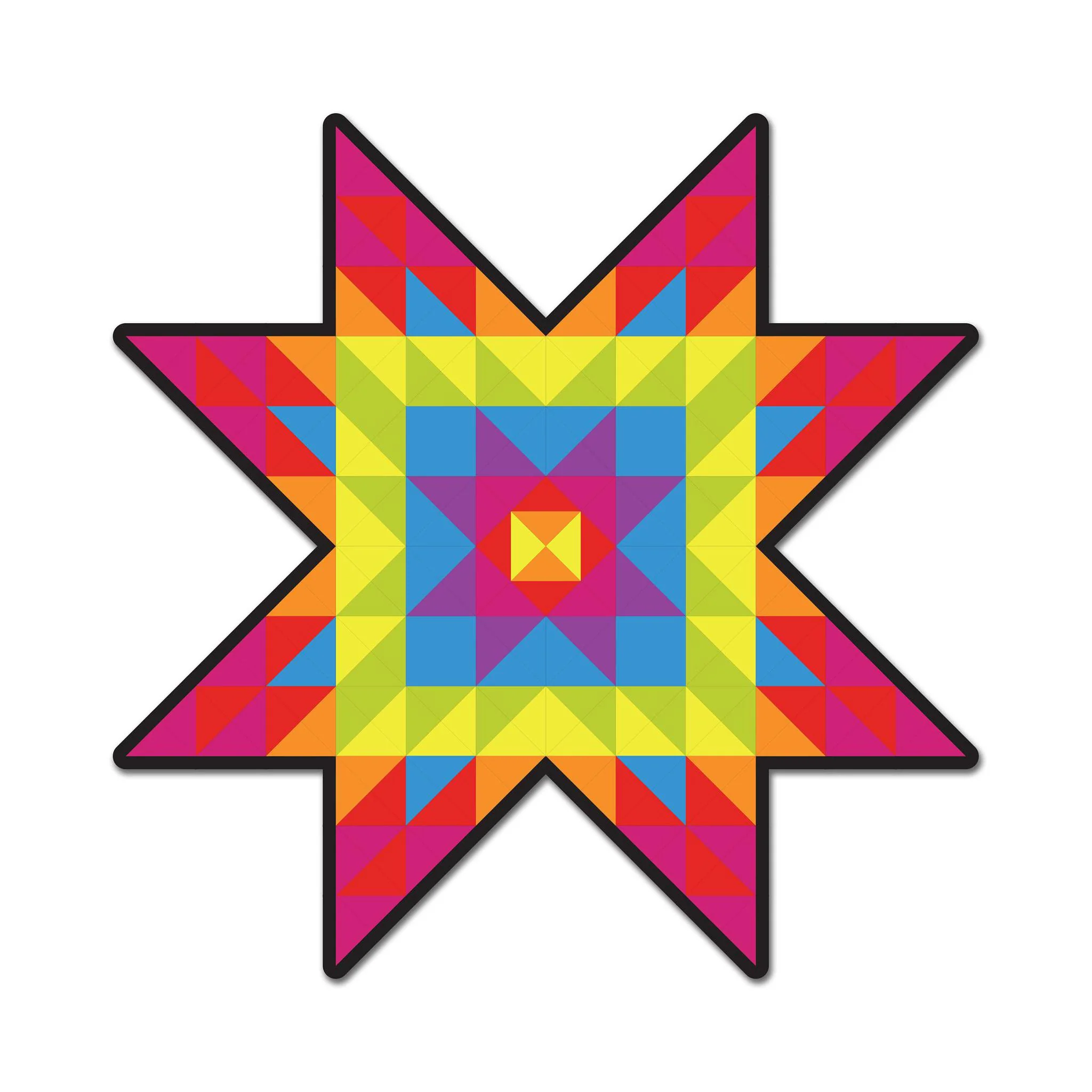 Rainbow Barn Quilt Sticker